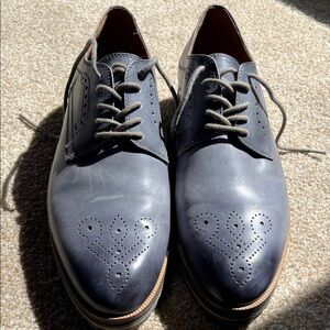Moral Code Mayson Classic Men’s Lace-Up Brogue Oxfords in blue/gray